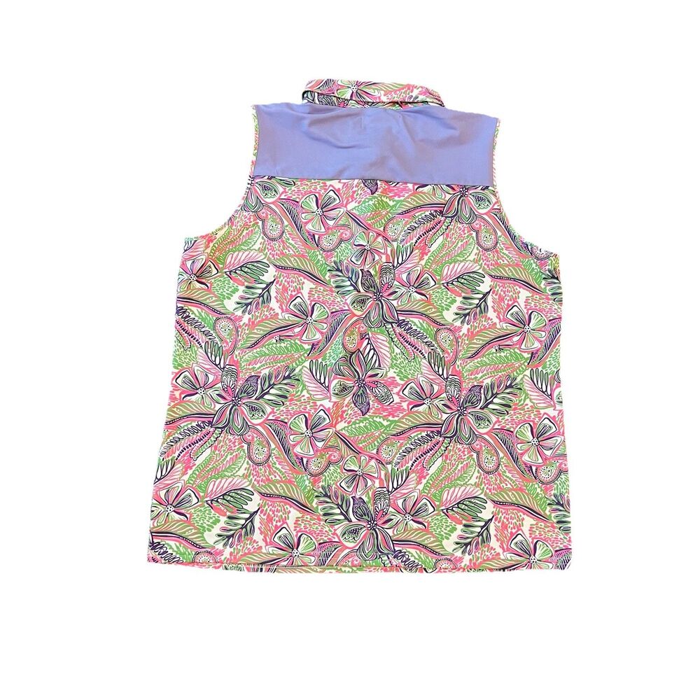 Stella Parker Golf Tank Top Large Popover Pink Purple Green - Picture 2 of 3